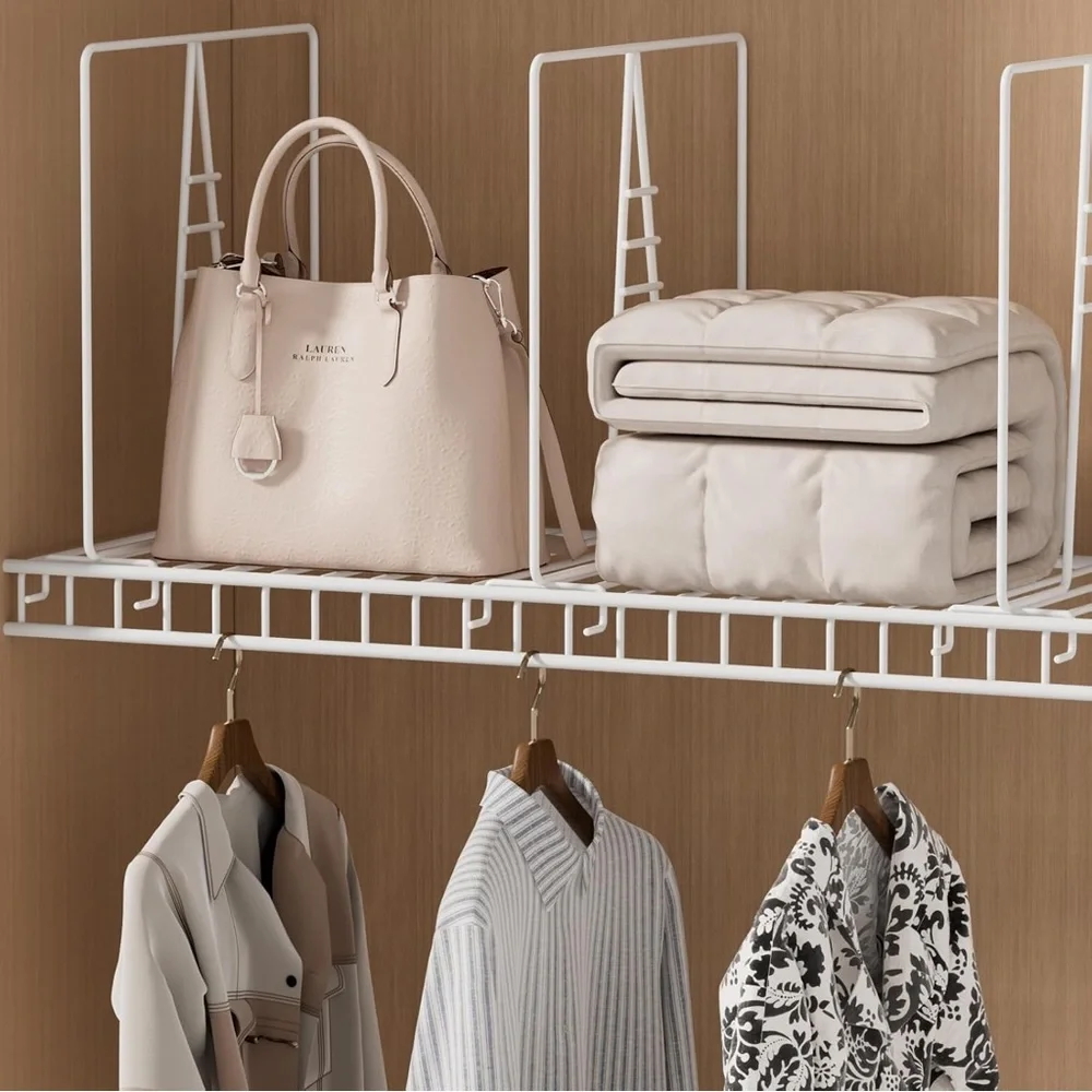8 Pack Shelf Dividers For Wood Shelves, Closet Organization-12 Inches Tall